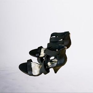 INC International Concepts Black Genuine Leather Heels